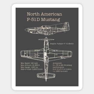 p-51 mustang blueprints Sticker